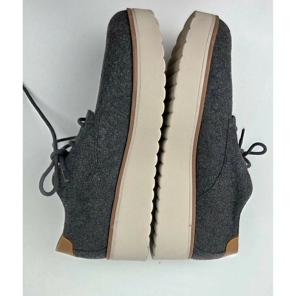 Dr Scholls‎ Womens 8.5M Gray Lillian Platform Oxford Wool Lace up Shoes